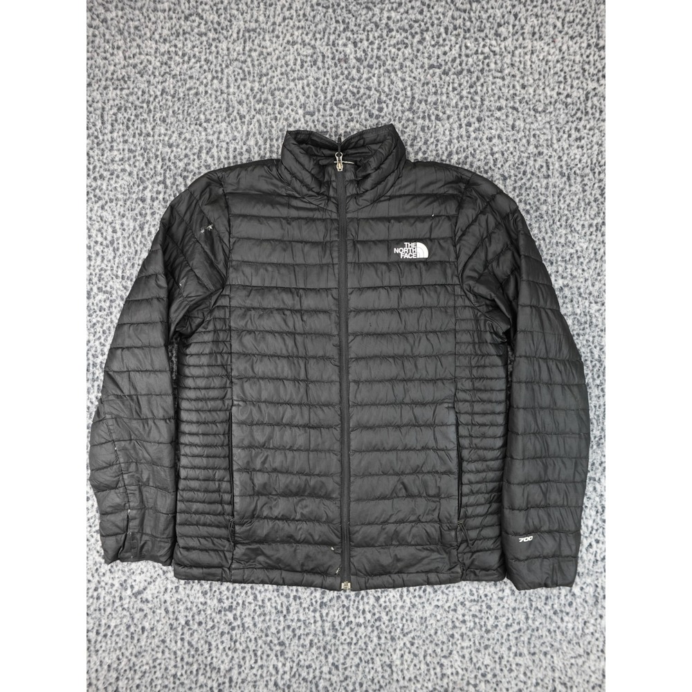 The North Face Puffer Jacket Mens Medium Black Good‎ 700 Fill Down Insulated Zip